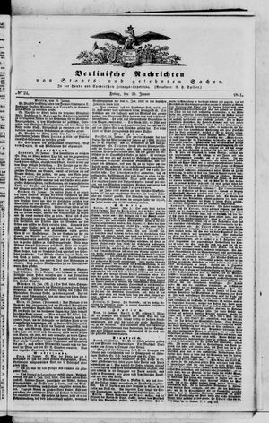 Berlinische Nachrichten von Staats- und gelehrten Sachen vom 29.01.1841