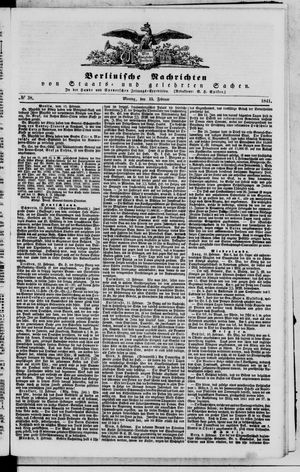Berlinische Nachrichten von Staats- und gelehrten Sachen vom 15.02.1841