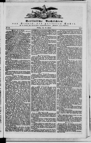Berlinische Nachrichten von Staats- und gelehrten Sachen vom 16.02.1841