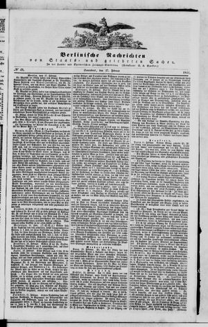 Berlinische Nachrichten von Staats- und gelehrten Sachen vom 27.02.1841