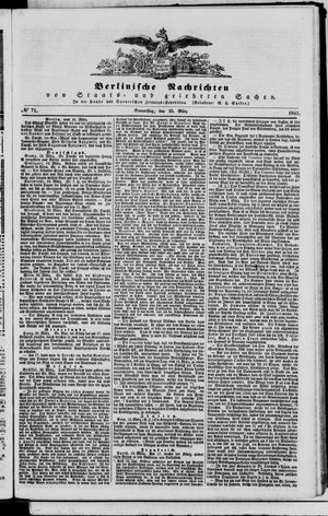Berlinische Nachrichten von Staats- und gelehrten Sachen vom 25.03.1841