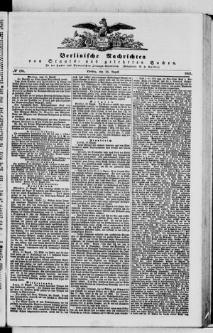 Berlinische Nachrichten von Staats- und gelehrten Sachen on Aug 24, 1841