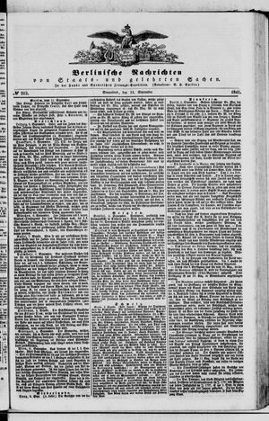 Berlinische Nachrichten von Staats- und gelehrten Sachen vom 11.09.1841