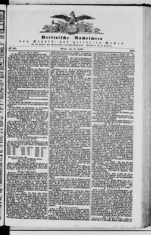 Berlinische Nachrichten von Staats- und gelehrten Sachen on Oct 18, 1841