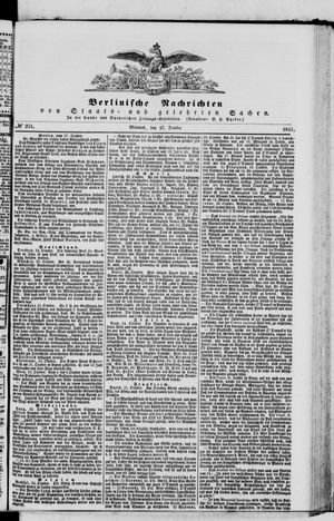 Berlinische Nachrichten von Staats- und gelehrten Sachen vom 27.10.1841