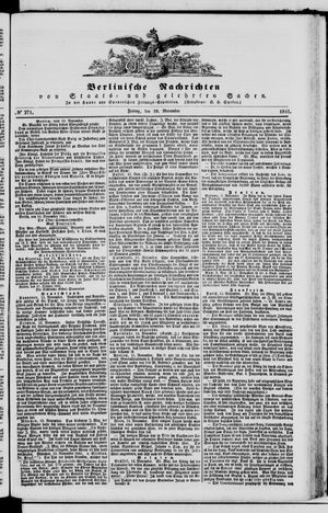 Berlinische Nachrichten von Staats- und gelehrten Sachen vom 19.11.1841