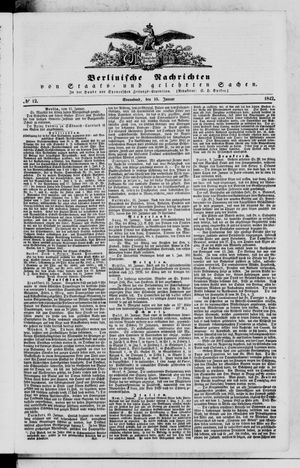 Berlinische Nachrichten von Staats- und gelehrten Sachen on Jan 15, 1842