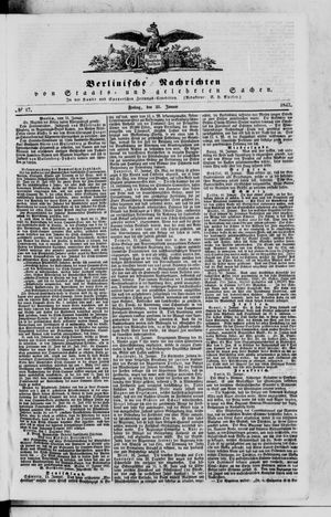 Berlinische Nachrichten von Staats- und gelehrten Sachen vom 21.01.1842