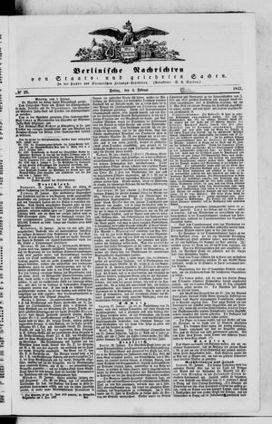 Berlinische Nachrichten von Staats- und gelehrten Sachen vom 04.02.1842