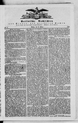 Berlinische Nachrichten von Staats- und gelehrten Sachen vom 14.02.1842