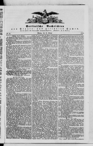 Berlinische Nachrichten von Staats- und gelehrten Sachen vom 21.02.1842