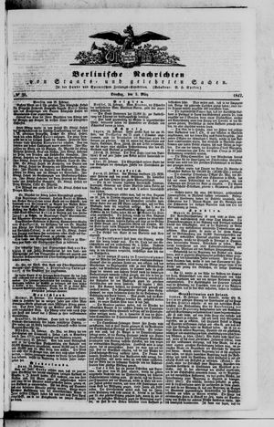 Berlinische Nachrichten von Staats- und gelehrten Sachen vom 01.03.1842