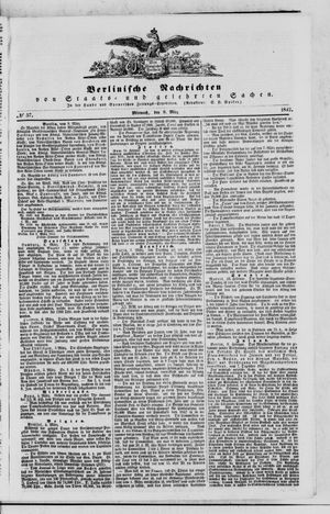 Berlinische Nachrichten von Staats- und gelehrten Sachen vom 09.03.1842