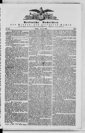 Berlinische Nachrichten von Staats- und gelehrten Sachen vom 15.03.1842