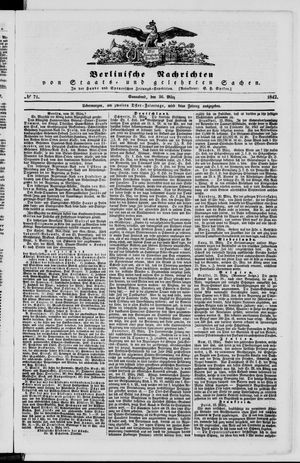 Berlinische Nachrichten von Staats- und gelehrten Sachen vom 26.03.1842