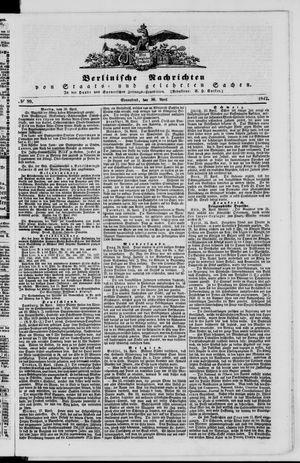 Berlinische Nachrichten von Staats- und gelehrten Sachen vom 30.04.1842