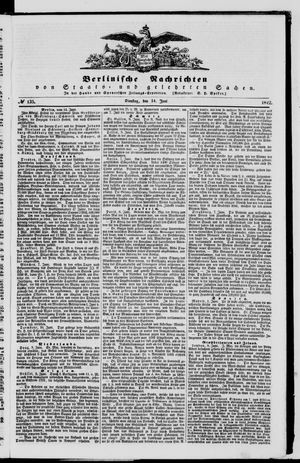 Berlinische Nachrichten von Staats- und gelehrten Sachen vom 14.06.1842