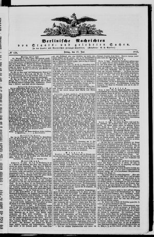 Berlinische Nachrichten von Staats- und gelehrten Sachen vom 17.06.1842