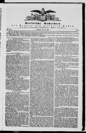 Berlinische Nachrichten von Staats- und gelehrten Sachen vom 29.06.1842
