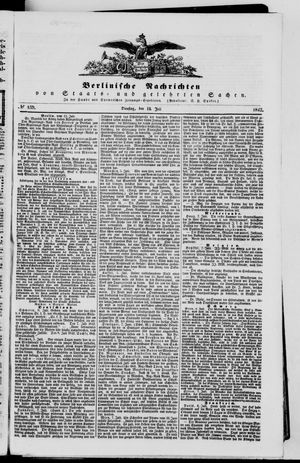 Berlinische Nachrichten von Staats- und gelehrten Sachen vom 12.07.1842
