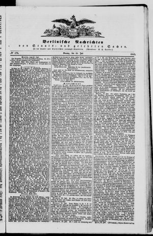 Berlinische Nachrichten von Staats- und gelehrten Sachen vom 25.07.1842