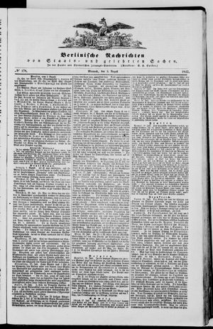 Berlinische Nachrichten von Staats- und gelehrten Sachen vom 03.08.1842