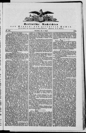 Berlinische Nachrichten von Staats- und gelehrten Sachen vom 06.08.1842