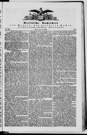 Berlinische Nachrichten von Staats- und gelehrten Sachen vom 19.08.1842