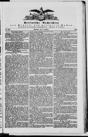 Berlinische Nachrichten von Staats- und gelehrten Sachen vom 03.09.1842