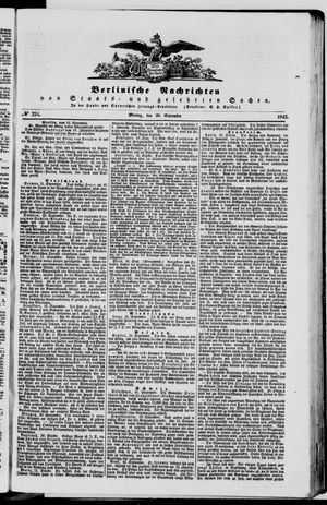 Berlinische Nachrichten von Staats- und gelehrten Sachen vom 26.09.1842