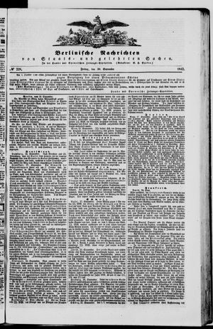 Berlinische Nachrichten von Staats- und gelehrten Sachen vom 30.09.1842