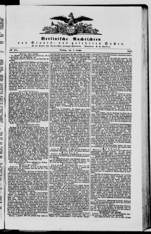 Berlinische Nachrichten von Staats- und gelehrten Sachen vom 04.10.1842