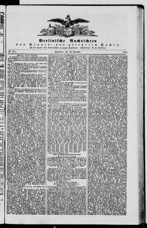 Berlinische Nachrichten von Staats- und gelehrten Sachen vom 19.11.1842