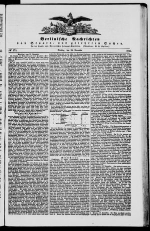 Berlinische Nachrichten von Staats- und gelehrten Sachen vom 22.11.1842