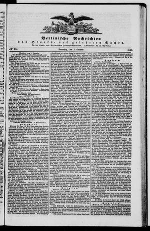 Berlinische Nachrichten von Staats- und gelehrten Sachen vom 01.12.1842