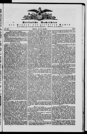 Berlinische Nachrichten von Staats- und gelehrten Sachen vom 21.12.1842