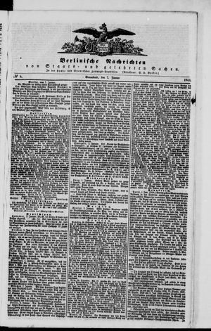 Berlinische Nachrichten von Staats- und gelehrten Sachen vom 07.01.1843