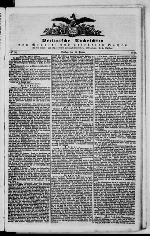 Berlinische Nachrichten von Staats- und gelehrten Sachen vom 14.02.1843