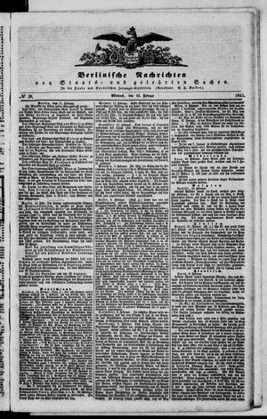 Berlinische Nachrichten von Staats- und gelehrten Sachen vom 15.02.1843