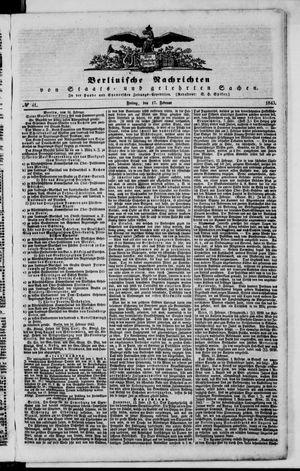 Berlinische Nachrichten von Staats- und gelehrten Sachen vom 17.02.1843