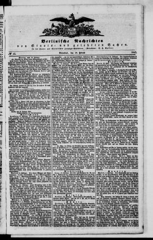 Berlinische Nachrichten von Staats- und gelehrten Sachen on Feb 18, 1843