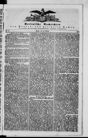 Berlinische Nachrichten von Staats- und gelehrten Sachen vom 24.02.1843