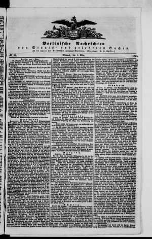 Berlinische Nachrichten von Staats- und gelehrten Sachen vom 01.03.1843