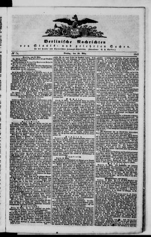 Berlinische Nachrichten von Staats- und gelehrten Sachen vom 28.03.1843