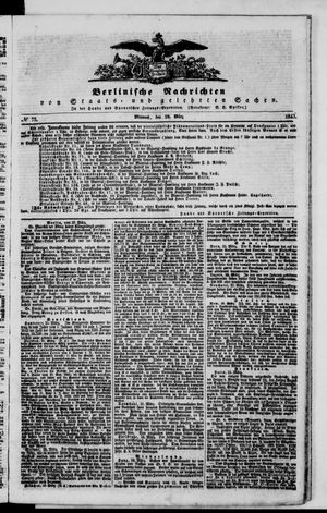 Berlinische Nachrichten von Staats- und gelehrten Sachen vom 29.03.1843
