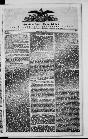 Berlinische Nachrichten von Staats- und gelehrten Sachen vom 07.04.1843