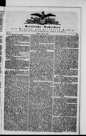 Berlinische Nachrichten von Staats- und gelehrten Sachen vom 21.04.1843