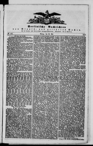 Berlinische Nachrichten von Staats- und gelehrten Sachen vom 22.05.1843