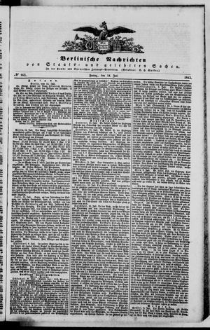 Berlinische Nachrichten von Staats- und gelehrten Sachen vom 14.07.1843