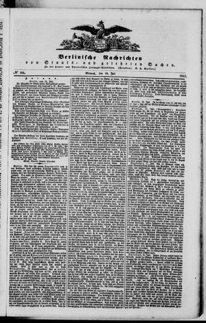 Berlinische Nachrichten von Staats- und gelehrten Sachen vom 19.07.1843